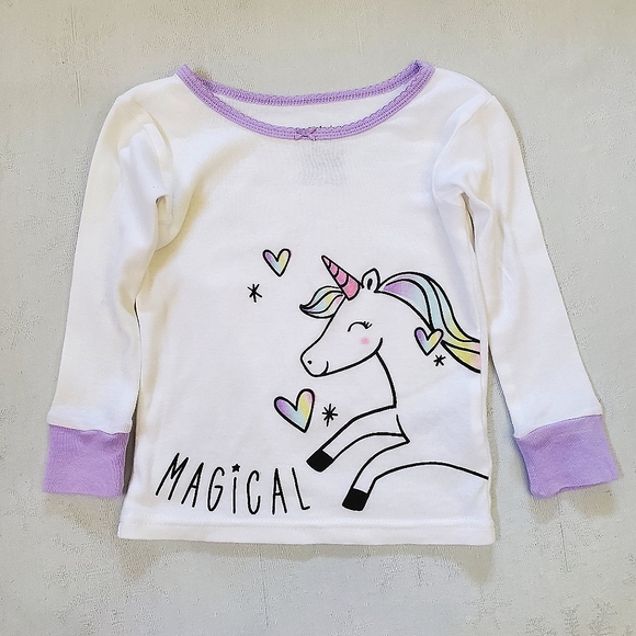 Carter's Rainbow Unicorn (2) Piece Long Sleeve Pajamas Baby Girl Size 18 Months - Picture 4 of 7